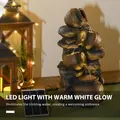 Outsunny Solar Powered Garden Water Feature with LED Lights and Pump, 4 Tier Cascading Water Fountain for Indoor/Outdoor, Jars Waterfall Ornament, 72cm Height - 4