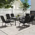 Outsunny Seven-Piece Garden Dining Set with Cushions - Black - 8