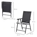 Outsunny Set of Six Folding Garden Chairs - Black - 3