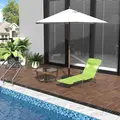 Outsunny Single Folding Sun Lounger - Green - 2