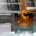 Outsunny Smokeless Fire Pit, 38cm Portable Wood Burning Firepit with Spark Screen and Poker, Low Smoke Camping Bonfire Stove for Garden Patio Picnic, Dark Grey - 4