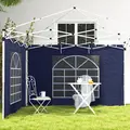 Outsunny Set of Two 195 x 295cm Replacement Gazebo Side Walls - Blue - 8