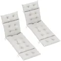 Outsunny Set of Two 190 x 56cm Sun Lounger Cushions - Light Grey - 1