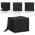 Outsunny Set of 6 Chair Cushion Seat Pads Dining Chair w/ Straps Indoor Outdoor Removable Tie On Garden Patio Black - 4