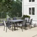 Outsunny Seven-Piece Garden Dining Set, with Plastic Wood-Top Table - Grey - 8