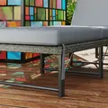 Outsunny Single Folding Rattan Sun Lounger, with Cushion - Grey - 9