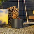 Outsunny Smokeless Fire Pit, 38cm Portable Wood Burning Firepit with Spark Screen and Poker, Low Smoke Camping Bonfire Stove for Garden Patio Picnic, Dark Grey - 7