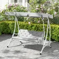 Outsunny Three-Seater Bench Cushion - Light Grey - 8