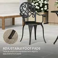 Outsunny Three-Piece Elegant Aluminium Garden Set - Black - 7