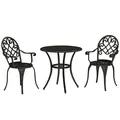 Outsunny Three-Piece Elegant Aluminium Garden Set - Black - 1