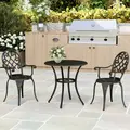 Outsunny Three-Piece Elegant Aluminium Garden Set - Black - 9