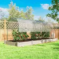 Outsunny Tunnel Tomato Greenhouse with 4 Hoops and Top Tap, Pointed Bottom and Guy Ropes, 400 x 123 x 171 cm, Clear - 7
