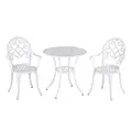 Outsunny Three-Piece Elegant Aluminium Garden Set - White - 1