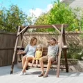 Outsunny Three-Seater Wooden Swing Bench - 2