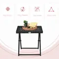 Outsunny Square PE Wicker Rattan Folding Table - Black - 5