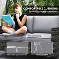 Outsunny Two-Seater Rattan Outdoor Sofa - Dark Grey - 6