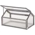 Outsunny Wooden Cold Frame Garden Polycarbonate Greenhouse with Openable Top Cover, Grow House for Flowers, Vegetables, Plants, 90 x 52 x 50cm, Grey - 1