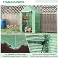 Outsunny Walk In Greenhouse with Shelves, Portable Gardening Plant Grow House for Outdoor with 2 Tier Shelf, Roll-Up Zippered Door, PE Cover, 141 x 72 x 191cm, Green - 5