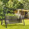 Outsunny Steel Frame Multi-Swing Seat Frame - Black - 2