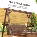 Outsunny Three-Seater Wooden Swing Bench - 6