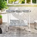 Outsunny Three-Seater Bench Cushion - Light Grey - 9