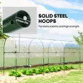 Outsunny Tunnel Tomato Greenhouse with 4 Hoops and Top Tap, Pointed Bottom and Guy Ropes, 400 x 123 x 171 cm, Clear - 5