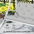Outsunny Three-Seater Bench Cushion - Light Grey - 5