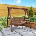 Outsunny Three-Seater Wooden Swing Bench - 8