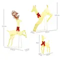 Outsunny Three-Piece LED Light Reindeer Christmas Decoration - 3