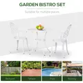 Outsunny Three-Piece Elegant Aluminium Garden Set - White - 6