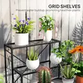 Outsunny Three-Tier Decorative Metal Plant Stand - Black - 6
