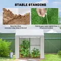 Outsunny Walk-in Greenhouse, Outdoor Tomato Greenhouse with Roll-up Door and Mesh Windows, PE Cover, 200 x 140 x 200cm, White - 7