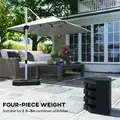 Outsunny Umbrella Weights for Cantilever Parasols, Set of 4 Heavy Duty Parasol Base Stand Weights, 80kg Sand or 60kg Water Filled, Black - 4