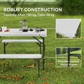 Outsunny Three-Piece Folding Picnic Table and Bench Set - White - 4