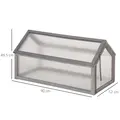 Outsunny Wooden Cold Frame Garden Polycarbonate Greenhouse with Openable Top Cover, Grow House for Flowers, Vegetables, Plants, 90 x 52 x 50cm, Grey - 3