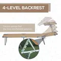Outsunny Sun Lounger, with Adjustable Face Canopy - Brown - 4
