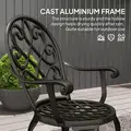 Outsunny Three-Piece Elegant Aluminium Garden Set - Black - 5