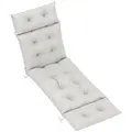 Outsunny Sun Lounger Cushions Only, 190x56x10cm Garden Lounge Chair Cushions, UPF20+ 220gsm Fabric, Thick Sunbed Replacement Pads with 6 Ties, Light Grey - 1