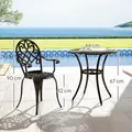 Outsunny Three-Piece Elegant Aluminium Garden Set - Black - 3