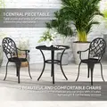 Outsunny Three-Piece Elegant Aluminium Garden Set - Black - 4