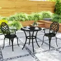Outsunny Three-Piece Elegant Aluminium Garden Set - Black - 8