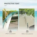 Outsunny Three-Man UPF15+ Beach Tent, with Extended Floor - Green - 7