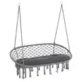 Outsunny Two-Seater Boho Macrame Hammock Swing - Grey - 1