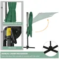 Outsunny Square Umbrella Parasol W/360° Rotation, 245Lx245Wx248H cm-Green - 6