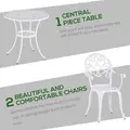 Outsunny Three-Piece Elegant Aluminium Garden Set - White - 4