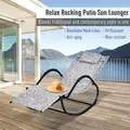 Outsunny Steel Frame Zero Gravity Rocking Lounge Chair w/ Pillow Grey - 4