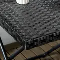 Outsunny Square PE Wicker Rattan Folding Table - Black - 9