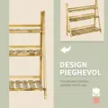 Outsunny Wooden Folding Flower Pot Stand 3 Tier Garden Planter Display Ladder Gardener Storage Shelves Rack Herb Holder (100L x 37W x 93H cm) - 6