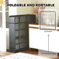 PawHut 12-Panel Solid Dog Playpen with Doors, for Medium Dogs, 80cm High, Black - 6