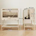 PawHut 2 Tier Wooden Hamster Cage with Shelf and Openable Top - 3